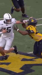 Penn State Drew Allar Pushing Opponent Down GIF