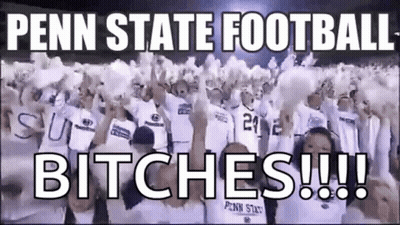 Penn State Fans Cheering With Pom Poms GIF