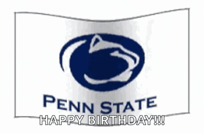 Penn State Flag Waving Happy Birthday GIF