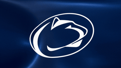 Penn State University Logo On Blue Cloth GIF