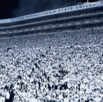 Pennsylvania State University Stadium Filled With Fans GIF
