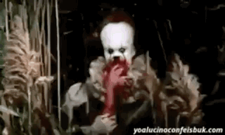 Pennywise Clown Eating Red Glove GIF