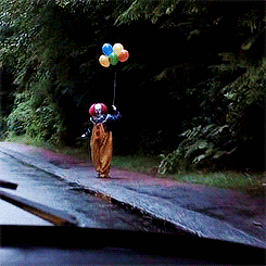 Pennywise Clown On Bus Stop GIF