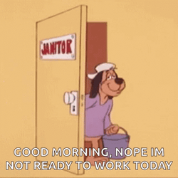 Penry Janitor Good Morning Work Head Shake GIF
