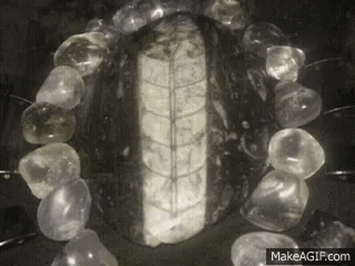 Pentagram Surrounded By Crystals GIF