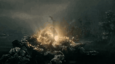 People Around Rocks With Light GIF