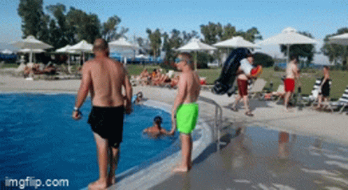 People Around Swimming Pool GIF