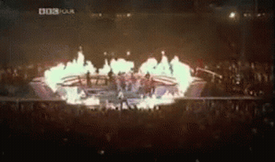 People At Flaming Stage BBC Tour GIF