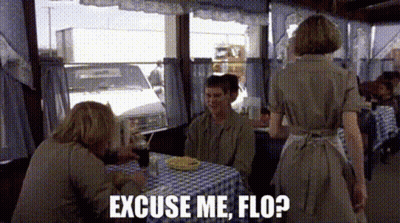 People At Table Saying Excuse Me Flo GIF