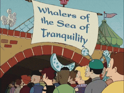 People At Whalers Of Sea Of Tranquility Sign GIF