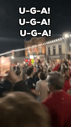 People Cheering On Georgia Bulldogs Dawgs GIF