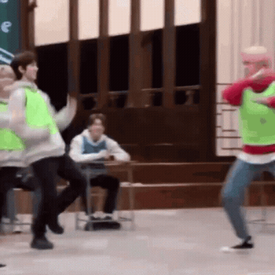 People Dancing And Man At Desk GIF
