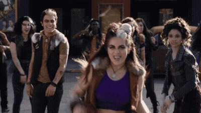 People Dancing By E Sign GIF