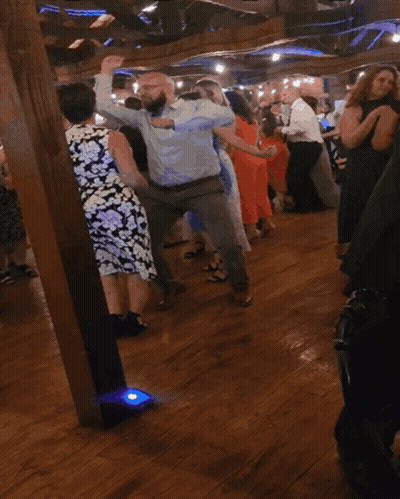 People Dancing In Blue Light GIF