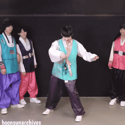 People Dancing In Front Of Black Wall With Hoonsunarchives GIF
