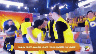 People Dancing In Front Of SBT Sign GIF