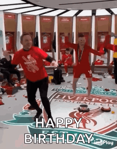 People Dancing In Locker Room Happy Birthday GIF