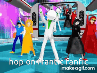 People Dancing In Video Game Hop On Frantic Fanfic GIF