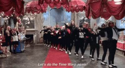 People Dancing On Red Carpet Let's Do The Time Warp Again GIF