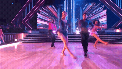 People Dancing On Stage Purple Background GIF