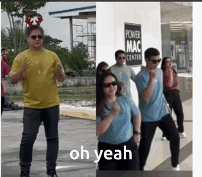 People Dancing Outside Power Mac Center GIF