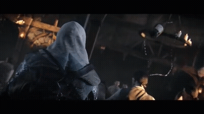 People Fighting Around Table In Dark Room GIF