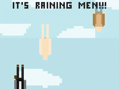 People Hanging Upside Down It's Raining Men!!! GIF