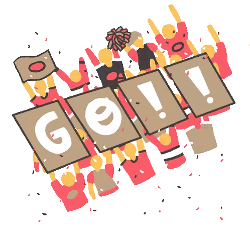 People Holding GO Signs Sticker