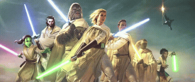 People Holding Lightsabers In Front Of Plane GIF