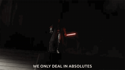 People Holding Lightsabers We Only Deal In Absolutes GIF