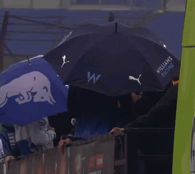 People Holding Umbrellas Saying Visa GIF