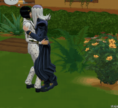 People Hugging In Video Game With Staja GIF