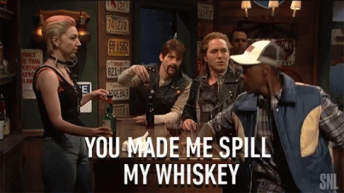 People In Bar Spill Whiskey GIF
