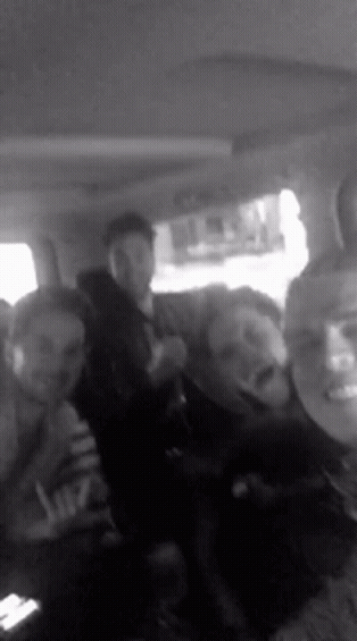 People In Black And White Van GIF