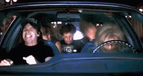 People In Car Laughing Making Funny Faces GIF