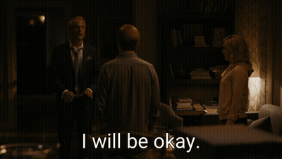 People In Dark Room Saying I Will Be Okay GIF