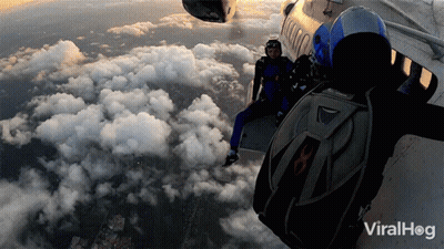 People Jumping Out Of Airplane Viralhog GIF