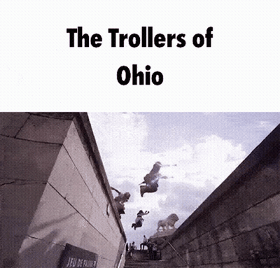 People Jumping Over Wall With The Trollers Of Ohio GIF