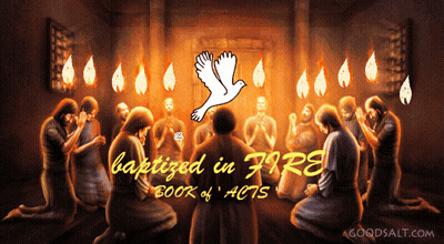 People Kneeling Before Fire Baptized In Fire Book Of Acts GIF