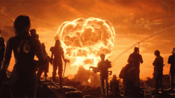 People Looking At Nuclear Bomb Explosion GIF