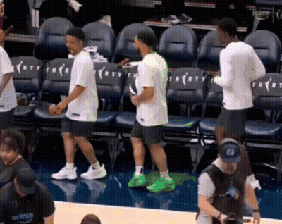 People On Basketball Court With Thirty Chairs GIF