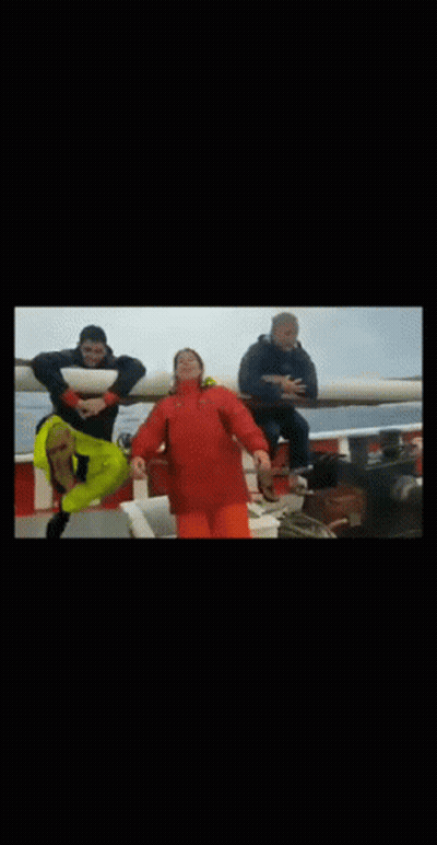 People On Boat One In Life Jacket GIF