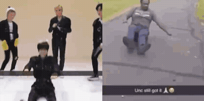 People On Ice And Man Riding Skateboard GIF