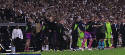 People On Soccer Field With Word Real GIF