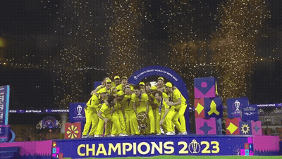 People On Stage With Champions 2023 GIF