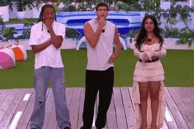 People On Wooden Deck In Front Of Pool GIF