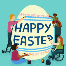 People Painting The Egg Good Morning Happy Easter GIF