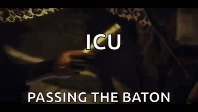 People Passing Baton Saying ICU Passing The Baton GIF