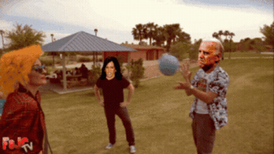 People Playing Ball In Park GIF
