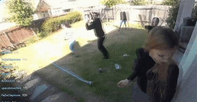 People Playing Game In Backyard Spacetimechris GIF